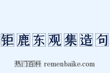 钜鹿东观集造句是什么意思的图片